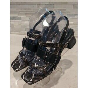 Women's Karl Lagerfeld Leather Faux Snakeskin Strappy Sandals 8M/38.5 B